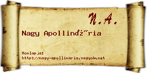 Nagy Apollinária névjegykártya
